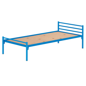 Lit ZEBRA sommier aggloméré piètement époxy - 90x190 cm - Bleu RAL 5015