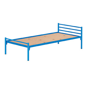 Lit ZEBRA sommier aggloméré piètement époxy - 90x190 cm - Bleu RAL 5015