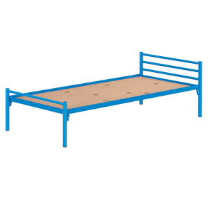 Lit ZEBRA sommier aggloméré piètement époxy - 90x190 cm - Bleu RAL 5015