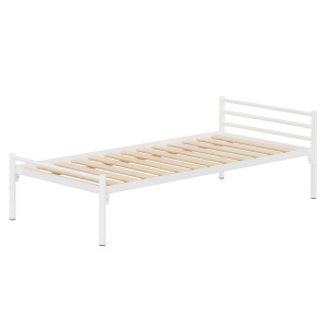 Lit ZEBRA sommier à lattes rigides piètement époxy - 90x200 cm - Blanc RAL 9016