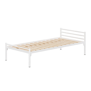 Lit ZEBRA sommier à lattes rigides piètement époxy - 90x200 cm - Blanc RAL 9016