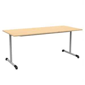Table BANDANA DL plateau ép.19 mm mélaminé chant ABS piètement époxy - 180x70 cm - T6