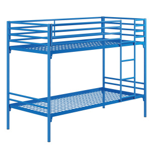 Lit superposé sommier treillis époxy - 90x200 cm - Bleu RAL 5015