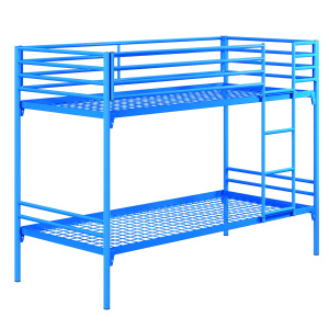 Lit superposé sommier treillis époxy - 90x200 cm - Bleu RAL 5015