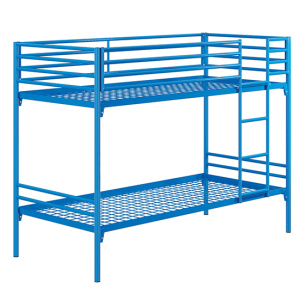 Lit superposé sommier treillis époxy - 90x200 cm - Bleu RAL 5015