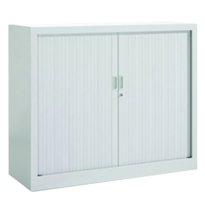 Armoire à rideaux GÉNÉRIC 2 tablettes coloris noir époxy - L100xP45xH100 cm - Gris RAL 7035