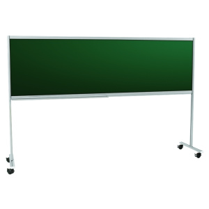 Piste graphique mobile vert pour craie piètement époxy - L200xH120 cm - Gris RAL 9006