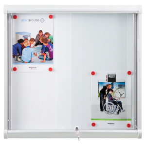 Vitrine d'intérieur portes coulissantes surface tôle x15 A4 - L112,3xP5,5xH98,5 cm