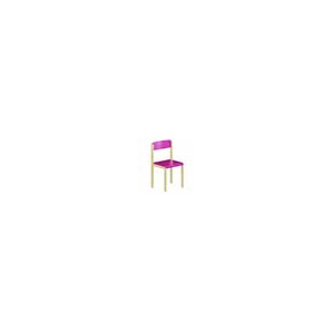 Chaise RICOCHET assise et dossier contreplaqué piètement bois - T3 - Fuchsia