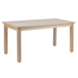 Table KOALA plateau ép.24 mm stratifié chant bois piètement bois - 120x60 cm - T0 - Coquille d'œuf