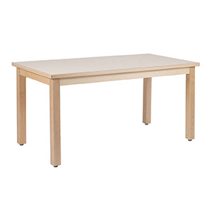 Table KOALA plateau ép.24 mm stratifié chant bois piètement bois - 120x60 cm - T0 - Coquille d'œuf