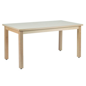 Table KOALA plateau ép.24 mm stratifié chant bois piètement bois - 120x60 cm - T0 - Coquille d'œuf