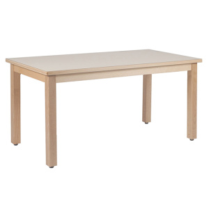 Table KOALA plateau ép.24 mm stratifié chant bois piètement bois - 120x60 cm - T0 - Coquille d'uf