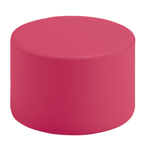 Pouf tissu enduit Comète - D40xH40 cm - Framboise