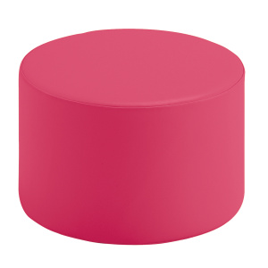 Pouf tissu enduit Comète - D40xH40 cm - Framboise