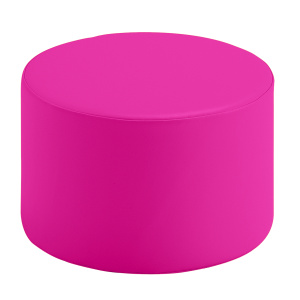 Pouf tissu enduit Comète - D40xH40 cm - Framboise
