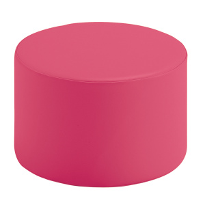 Pouf tissu enduit Comète - D40xH40 cm - Framboise