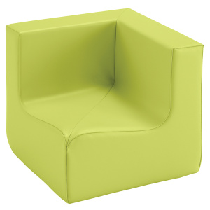 Chauffeuse d'angle 90 degrés LUTINS tissu enduit Comète - L47xP47xH48 cm - Kid's HA 24 cm