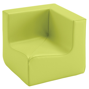 Chauffeuse d'angle 90 degrés LUTINS tissu enduit Comète - L47xP47xH48 cm - Kid's HA 24 cm