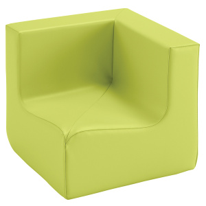 Chauffeuse d'angle 90 degrés LUTINS tissu enduit Comète - L47xP47xH48 cm - Kid's HA 24 cm