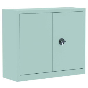 Armoire monobloc portes battantes 2 tablettes coloris noir - L100xP43xH100 cm - Noir RAL 9005