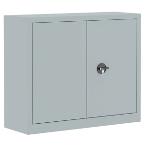 Armoire monobloc portes battantes 2 tablettes coloris gris - L120xP43xH100 cm - Gris RAL 7035