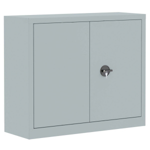 Armoire monobloc portes battantes 2 tablettes coloris gris - L120xP43xH100 cm - Gris RAL 7035