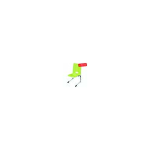 Chaise ALUMIT AST coque Spring stratifié chant brut piètement aluminium époxy - T6 - pomme verte/gris alu RAL 9006