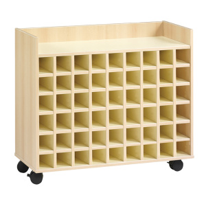 Meuble à serviettes PICCOLO mobile 54 cases mélaminé 54 cases - L104,5x45x90 cm - Hêtre miel