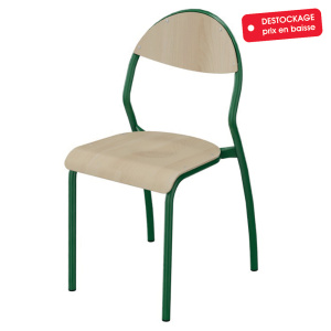Chaise NUAGE assise et dossier bois Blueprotech® piètement époxy - T6 - Vert RAL 6029