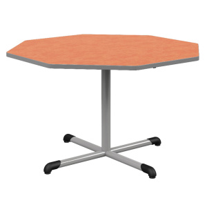 Table BANDANA plateau antibruit SOFTOP® chant ABS gris piètement central époxy - octogonale 120 cm - T6