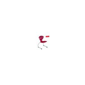Chaise CORUS AST coque polyuréthane piètement époxy - T6 - Rouge/Gris alu RAL 9006