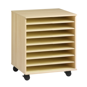 Meuble à dessins PICCOLO mobile 8 cases mélaminé - L73,5xP60xH85,6 cm - Hêtre miel