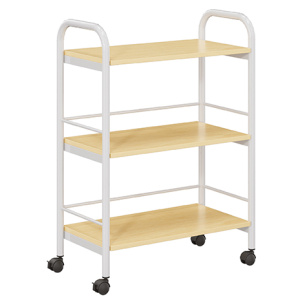 Desserte PICCOLO mobile 3 tablettes mélaminé structure époxy - Hêtre Miel - L77xP40xH107 cm
