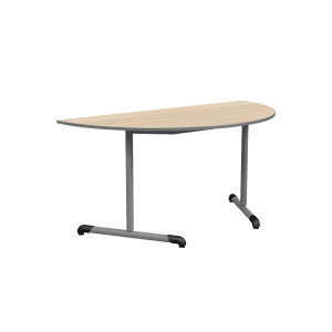 Table BANDANA DL plateau ép.24 mm stratifié chant polyuréthane piètement époxy - demi-lune D160 cm - T6