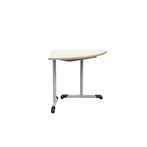 Table BANDANA DL plateau ép.24 mm stratifié chant bois piètement époxy - 1/4 D80 cm - T6