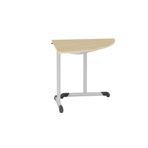 Table BANDANA DL plateau ép.19 mm mélaminé chant ABS piètement époxy - 1/4 D80 cm - T6