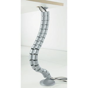 Colonne passe-câble verticale à fixer sous plateau polypropylène - L8,5xP4xH83 cm