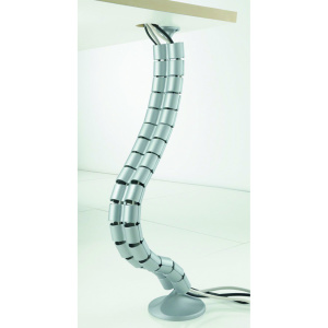 Colonne passe-câble verticale à fixer sous plateau polypropylène - L8,5xP4xH83 cm