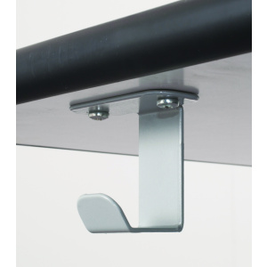 Crochet porte-cartable époxy pour table DELTA - Gris alu RAL 9006