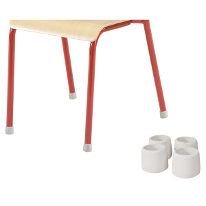 Lot de 120 embouts antibruit pour chaise 4 pieds D25 mm - Blanc