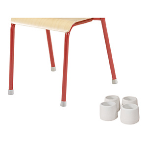 Lot de 120 embouts antibruit pour chaise 4 pieds D25 mm - Blanc
