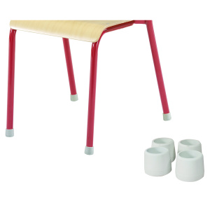 Lot de 120 embouts antibruit pour chaise 4 pieds D25 mm - Blanc