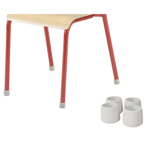 Lot de 120 embouts antibruit pour chaise 4 pieds D25 mm - Blanc