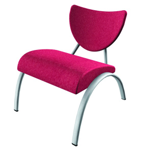 Chauffeuse AINHOA assise/dossier tissu enduit pièt. époxy - L60xP68xH73 cm - Rouge/Gris RAL 9006