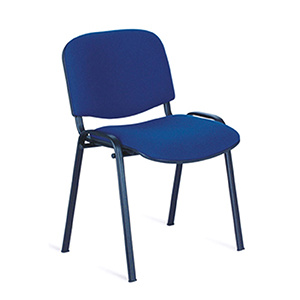 Chaise DINO-F assise et dossier tissu piètement époxy - T6 - Noir RAL 9005/Bleu F20
