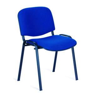 Chaise DINO-F assise et dossier tissu piètement époxy - T6 - Noir RAL 9005/Bleu F20