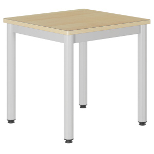Table CARÉLIE plateau ép.24 mm stratifié chant bois piètement époxy - 60x60 cm - T3