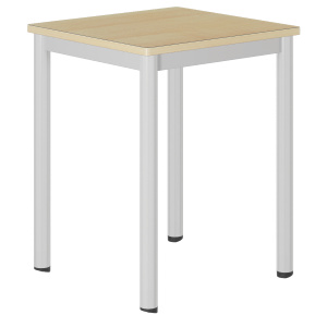 Table CARÉLIE mobile plateau ép.24 mm stratifié chant bois piètement époxy - 60x60 cm - T6