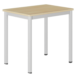 Table CARÉLIE mobile plateau ép.24 mm stratifié chant bois piètement époxy - 80x60 cm - T6